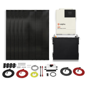 1kW Solar Kit with 5x200W Rigid Panels, A 3500W All-In-One Inverter, and A 100Ah Lithium Battery
