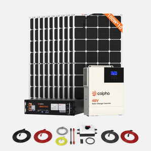 Calpha 1kW 5.12kWh Solar Panel Flexible Kits (5kW Inverter) for Home