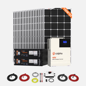 Calpha 2kW 10.24kWh Solar Panel Flexible Kits (5kW Inverter) for Home