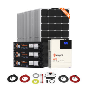 Calpha 3kW 15.36kWh Solar Panel Flexible Kits (5kW Inverter) for Home