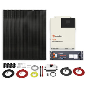 1kW Solar Kit with 5x200W Rigid Panels, A 3500W All-In-One Inverter, and A 100Ah Lithium Battery