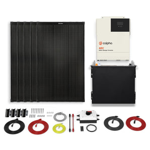 500W Solar Kit with 5x100W Rigid Panels, A 3500W All-In-One Inverter, and A 100Ah Lithium Battery